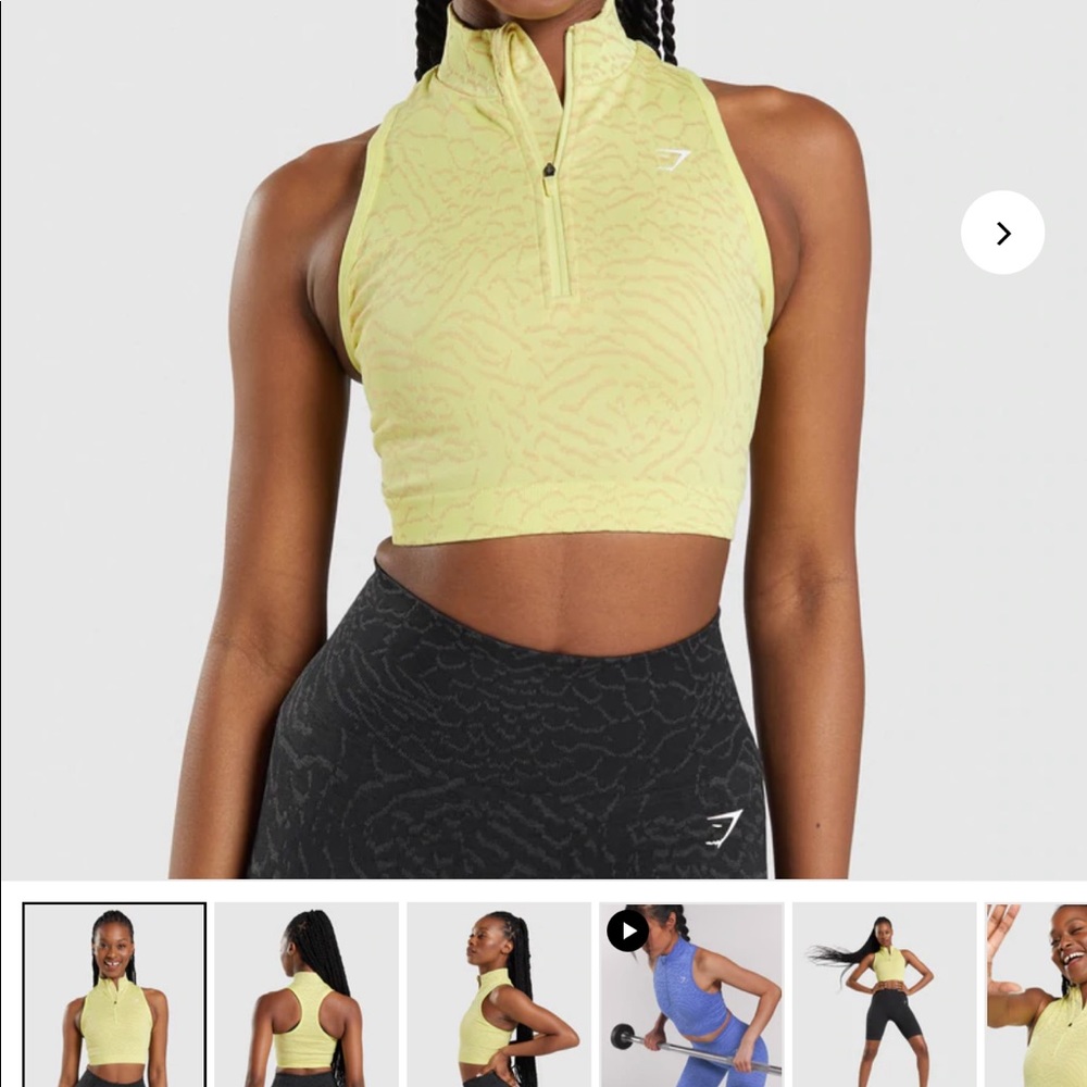 NWOT. Gymshark ADAPT ANIMAL SEAMLESS CROP 1/2 ZIP